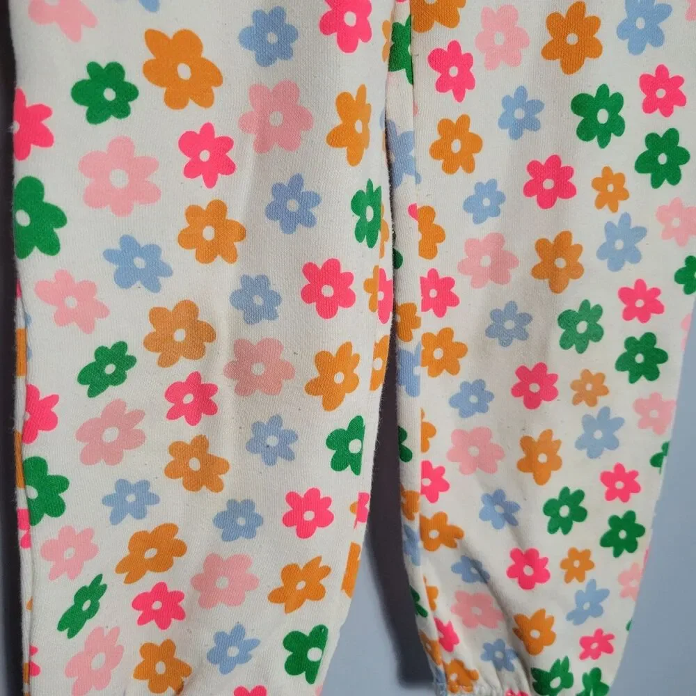Old Navy Colorful Flower Zipper Hoodie And Pants Set Toddler 4T